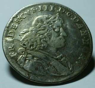 Rare 1666 Gk Denmark 2 Marks King Frederik Iii Silver Coin photo