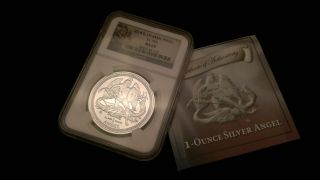 Isle Of Man 2014 Silver Angel Ngc Ms69 Coin Bullion photo