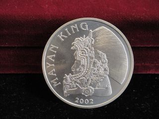 2002 Belize Silver $1 Mayan King Bu photo