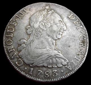 1783 Pr Bolivia Potosi 8 Reales Carolus Iii - - Rare photo