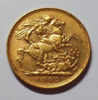 1902 - M Australia Gold Sovereign 1c Start photo