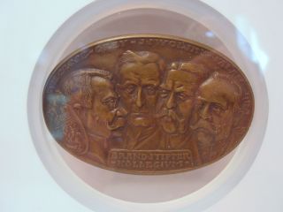 Germany.  Medal,  1914.  Kienast - 141.  Bronze.  By Karl Goetz.  Campaign Of Lies photo
