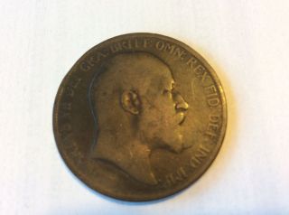 Great Britain Edward Vii One Penny,  1903 photo