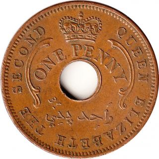1959 Nigeria (british) 1 Penny Coin Km 2 One Year Type photo