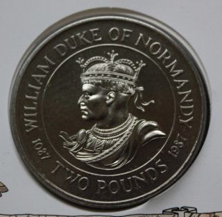 Guernsey 2 Pounds 1987 Km 49 900th Anniversary - Death Of William The Conqueror photo