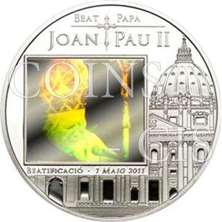 Andorra 2011 5 Din Beatification Of John Paul Ii Hologram (without) Proof Ag photo