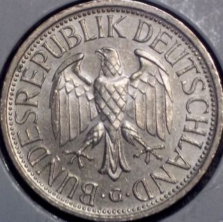 Rare 1983 - G German 1 Mark Full Details,  Low Quality Coin photo