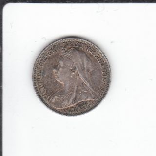 1898 Queen Victoria Silver Sixpence - Vf photo