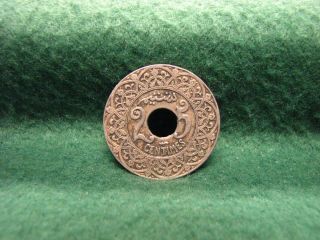 1924 Morocco 25 Centimes Coin Desirable Star Within Circle French Morocco Coin photo