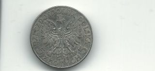 Poland 1932 5 Zlotych Silver Coin photo