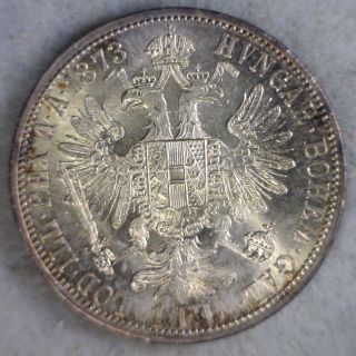 Austria Florin 1873 Bu Silver Coin (stock 0352) photo