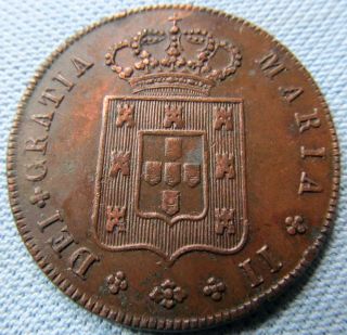 1835 Portugal X Reis 10 Reis Copper Maria Ii - Details photo