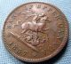 1857 Bank Of Upper Canada Province Of Canada One Penny Token Copper Coins: Canada photo 2