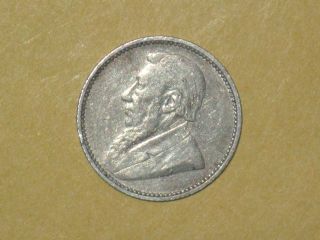 Republik Of South Africa - 1896 6 Pence - Km 4 - 92.  5 Silver photo