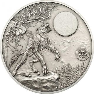 Palau 2013 10$ Mythical Creatures Werewolf 2oz Silver Coin Limit 999 photo