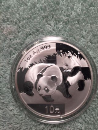 2008 10 Yuan Chinese Silver Panda 1 Oz. photo