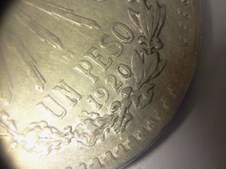 1920/10 Un Peso Silver Mexico Coin photo
