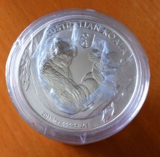 2011 Silver 1 Oz Australian Koala Coin Berlin Bear Privy Mark Low Mintage photo