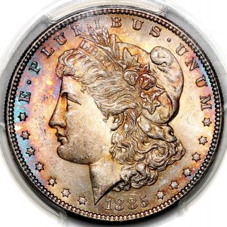 1885 Liberty United States Philadelphia Silver Morgan Dollar $1 Coin Pcgs Ms64 photo