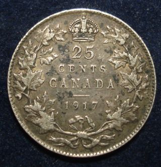 Canada 1917 25 Cents Good Definition Toned photo