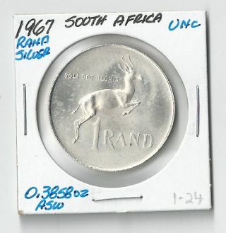 1967 South Africa Rand 1st Anniversary - Silver Coin Unc - No Tax photo