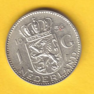 Netherlands – 1 Gulden 1956 – Silver - Extra Fine photo