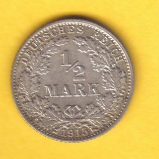 German Empire – ½ Mark 1915 J – Silver Au photo