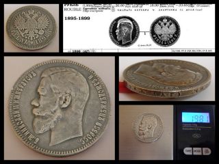 1 Rouble 1898 AГ Nicholas Ii Russian Empire Antique Silver Coin Bitkin 43 photo