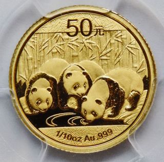 China 2013 50 Yuan Gold Panda.  Certified Pcgs Ms69 First Strike. photo