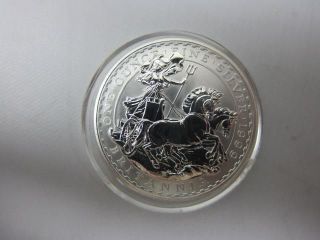 1999 Britannia Bu Unc 2 Pound 1oz Silver Coin photo