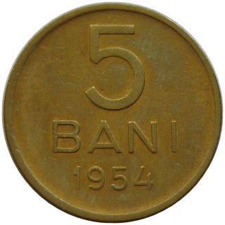 V385 Romania 5 Bani 1954 Coin Km83.  2 Xf photo