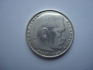 2 Reichsmark 1938 - B German Hitler Silver Coin Third Reich Nazi Swastika Xxx - Rare photo