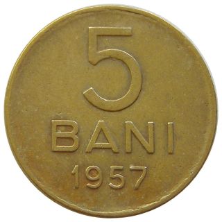 V379 Romania 5 Bani 1957 Km 83.  2 Coin photo