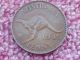 Australia 1945 George Vi,  1 Penny.  Animal Coin Kangaroo.  Bronze.  Wwii Coin. Australia photo 1