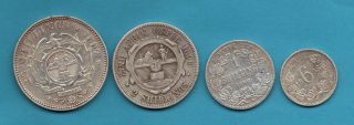 Silver Coin,  Kruger Halfcrown,  Florin,  Shilling,  Sixpence.  1897 1896 South Africa photo