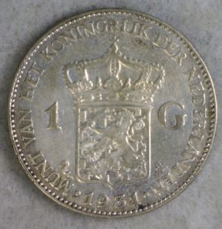 Netherlands 1 Gulden 1931 Silver (stock 0312) photo