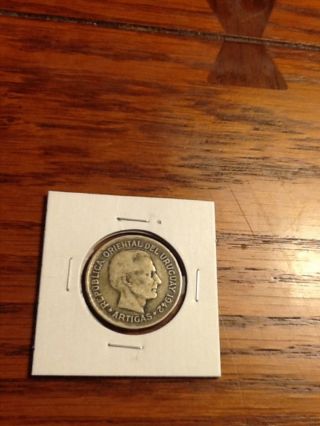 1942 Uraguay 1 Peso Silver Coin Circulated photo