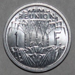 Reunion 1 Franc Coin 1964 - Km 6 - Low Mintage - France Colony One photo