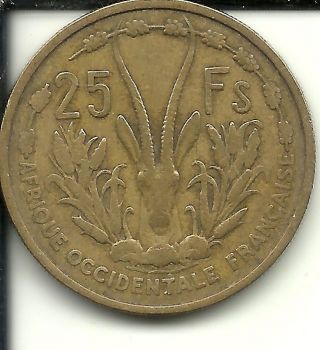 French West Africa 1956 25 Francs Km 7 photo