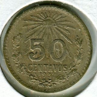 Mexico 50 Centavos,  1937.  720 Fine Silver photo