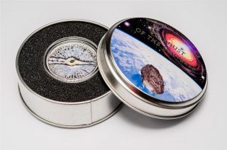 Cook Islands 2013 - 5$ - Meteorite Chelyabinsk,  Real Stone Insert - 20g Silver photo