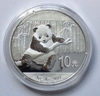 2014 China Panda 10 Y 1oz.  999 Silver Coin photo