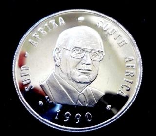 1990 Proof South Africa P.  W Botha One Rand R1 Rare Mintage 10 000 Gorgeous Coin photo