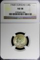 Curacao Silver 1944 D 1/4 Gulden Ngc Au58 Toned Km 44 Europe photo 1