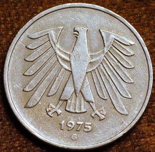 Germany - Federal Republic.  5 Deutsche Mark 1975.  Km 140.  1 (3) photo