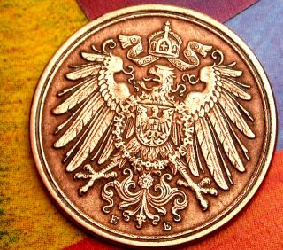 Xx - Rare 1900 - E German Empire Reich 1 Pfennig Copper Germany Coin Antique photo