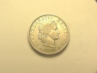1884 B 20 Rappen Au,  All Coin Switzerland photo
