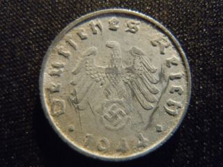 1944 - German - Ww2 - 10 - Reichspfennig - Germany - Nazi Coin - Swastika - World - Ab - 1014 - Cent photo