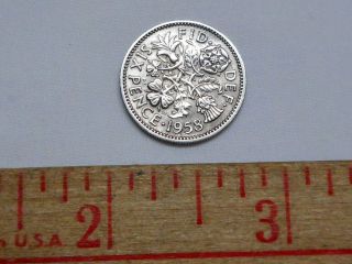 Great Britain Uk 1958 Six 6 Pence Wedding Coin Rose Thistle Leek Shamrock 8 photo