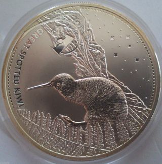 2007 Zealand - Great Spotted Kiwi 1$ 1 Oz Fine 0.  999 Silver Rare photo